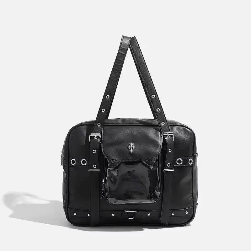 New Y2K Ita Shoulder Bag Cute Girls Transparent Bag Fashion Women's Large Capacity Casual Tote Bag DIY Display Handbag Backpacks