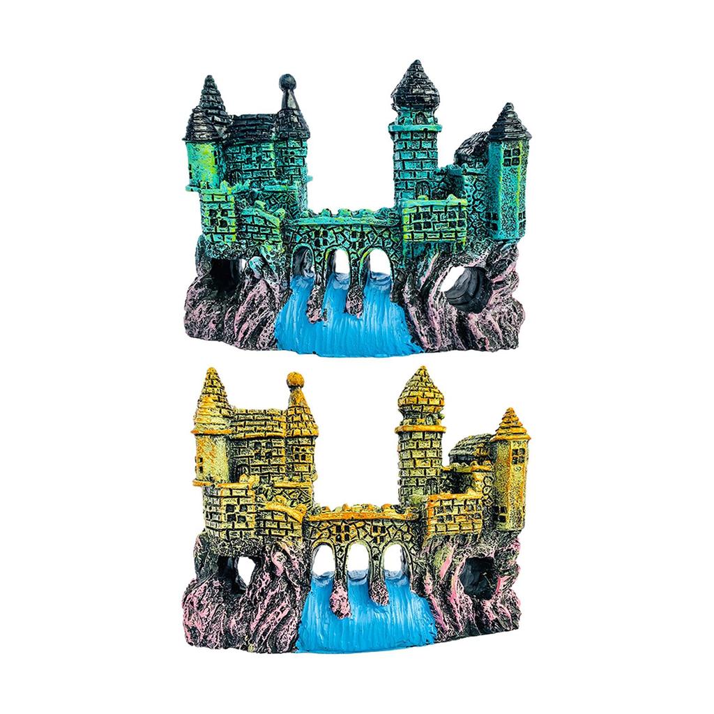 Aquarium Resin Castle Decoration Resin Fish Tank Hide Castle Ornament for
