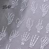 Halloween Nail Supplies 3D Embossed Stickers, Skeleton Hand Pumpkin Spider Bat Art Decals, Gothic Manicure Decoration Decals for Holiday Party