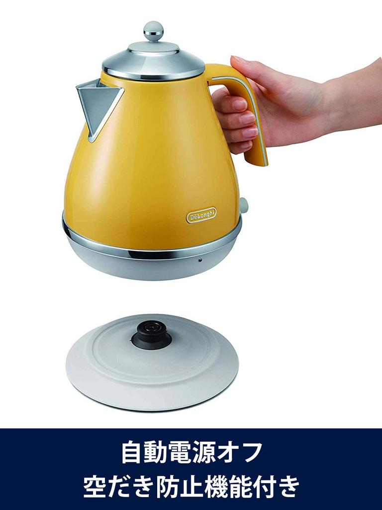 Электрический чайник DeLonghi Icona Capitals из нержавеющей стали, счетчик воды, фильтр для предотвращения попадания посторонних предметов, функция предотвращения закипания, простота в использовании