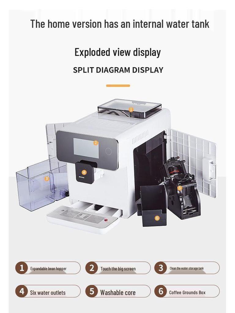 Умная кофемашина с сенсорным экраном: Полностью автоматическая эспрессо-машина и для американского кофе для домашнего или гостиничного использования