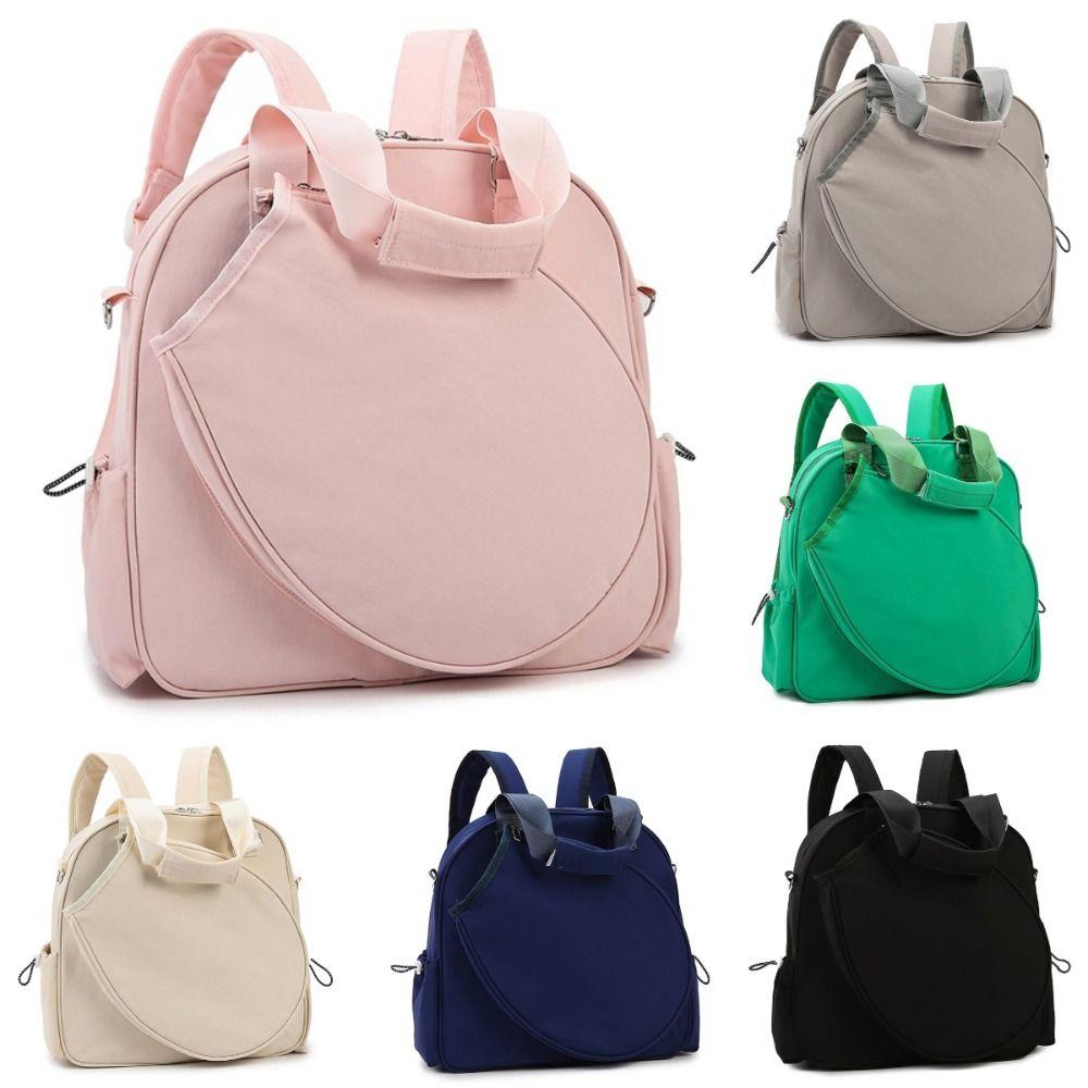 Large Capacity Tennis Backpack Solid Color Sports Fitness Bag Durable Badminton Bag Gym Use