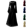 Women Medie Dress Renaiss Fit Irregular Long Sleeve Cosplay Maxi Dress
