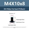 Yigu Black 304 Stainless Steel Flat Head Phillips Machine Screws M2-M6