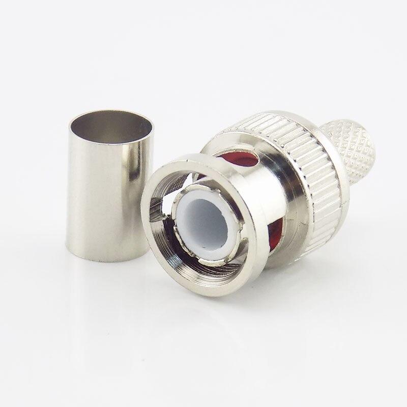 10 шт./лот 3 в 1 BNC штекер Rg59 обжимные разъемы соединительный разъем для коаксиального кабеля для камеры видеонаблюдения аксессуары для системы