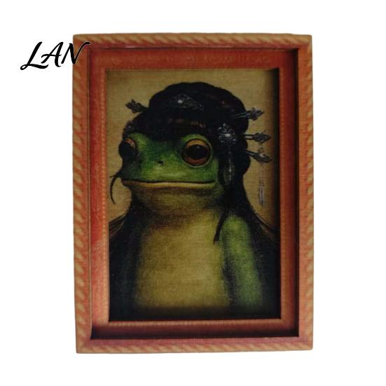Decorative Cabinet Magnet Abstract Frog Refrigerator Magnet, Framed Hairstyle Fridge Magnetic Ornament Home Kitchen Office Decoration Party