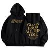 Women Outfit Sweatsuit Letter Printed Long Sleeved  Casual Hooded Sweatshirt