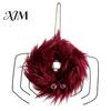 Fireplace Fall Seasonal Wreaths Halloween Fluffy Wreath for Front Door, Cute Furry Spider Hanging Indoor Window Decor with Pom Poms Party Home