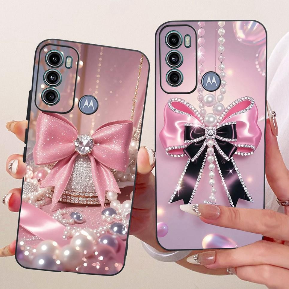 For Motorola Moto G40 Fusion / Moto G60 Phone Case Bow Pattern Colorful Butterfly Flower Back Cover Soft Matte Silicone Casing