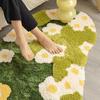 Floor Moss Carpet Cartoon Flower Print Thick Great Water Absorption Non Slip