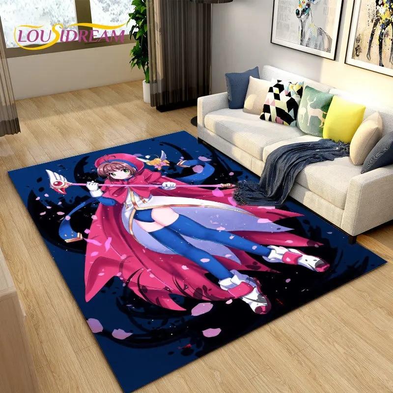 Милый мультяшный коврик Cardcaptor Sakura, коврик для гостиной, спальни, диван, коврик для украшения, детский нескользящий напольный коврик