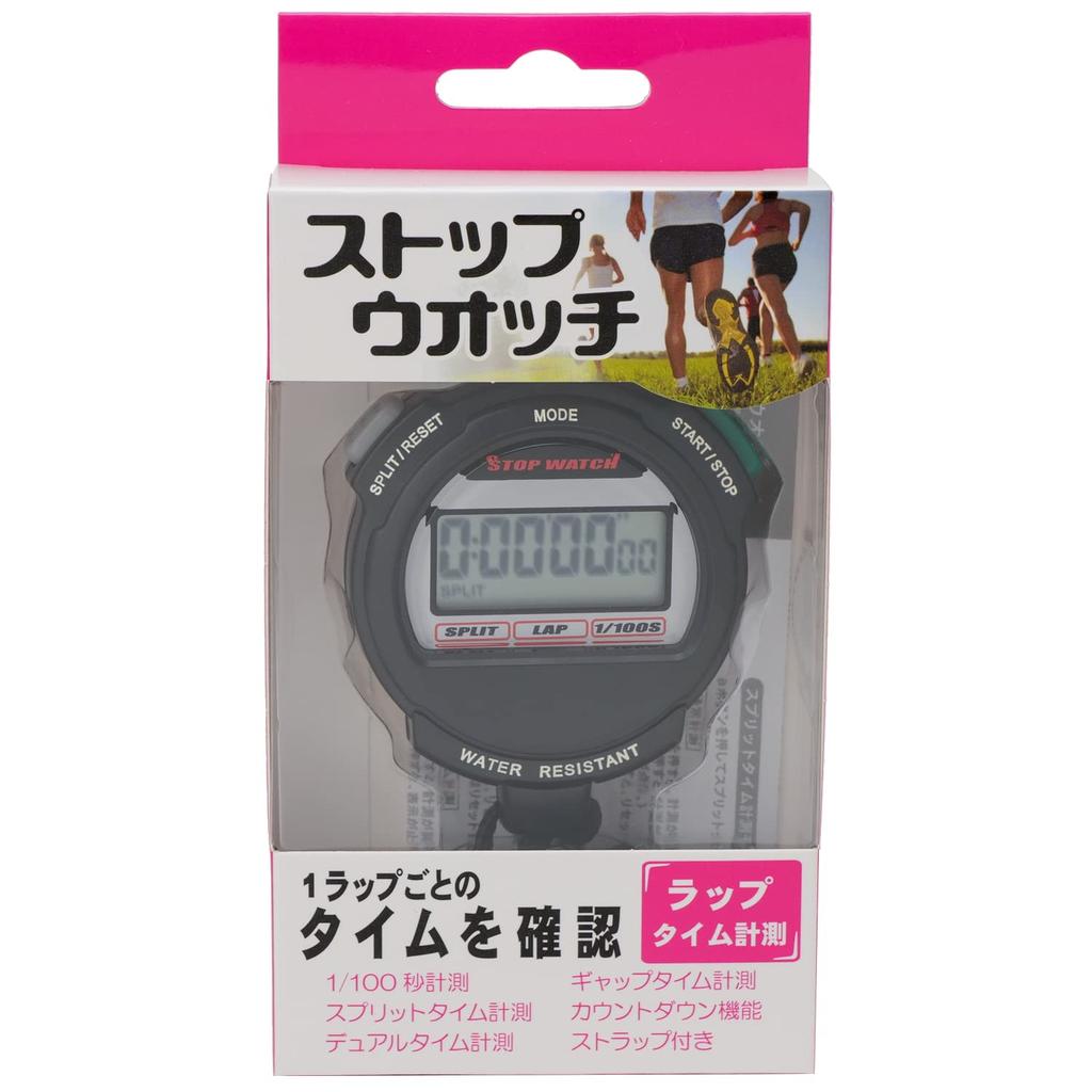 CREPHA секундомер цифровой спортивный будильник таймер обратного отсчета круга черный TEV-4013-BK