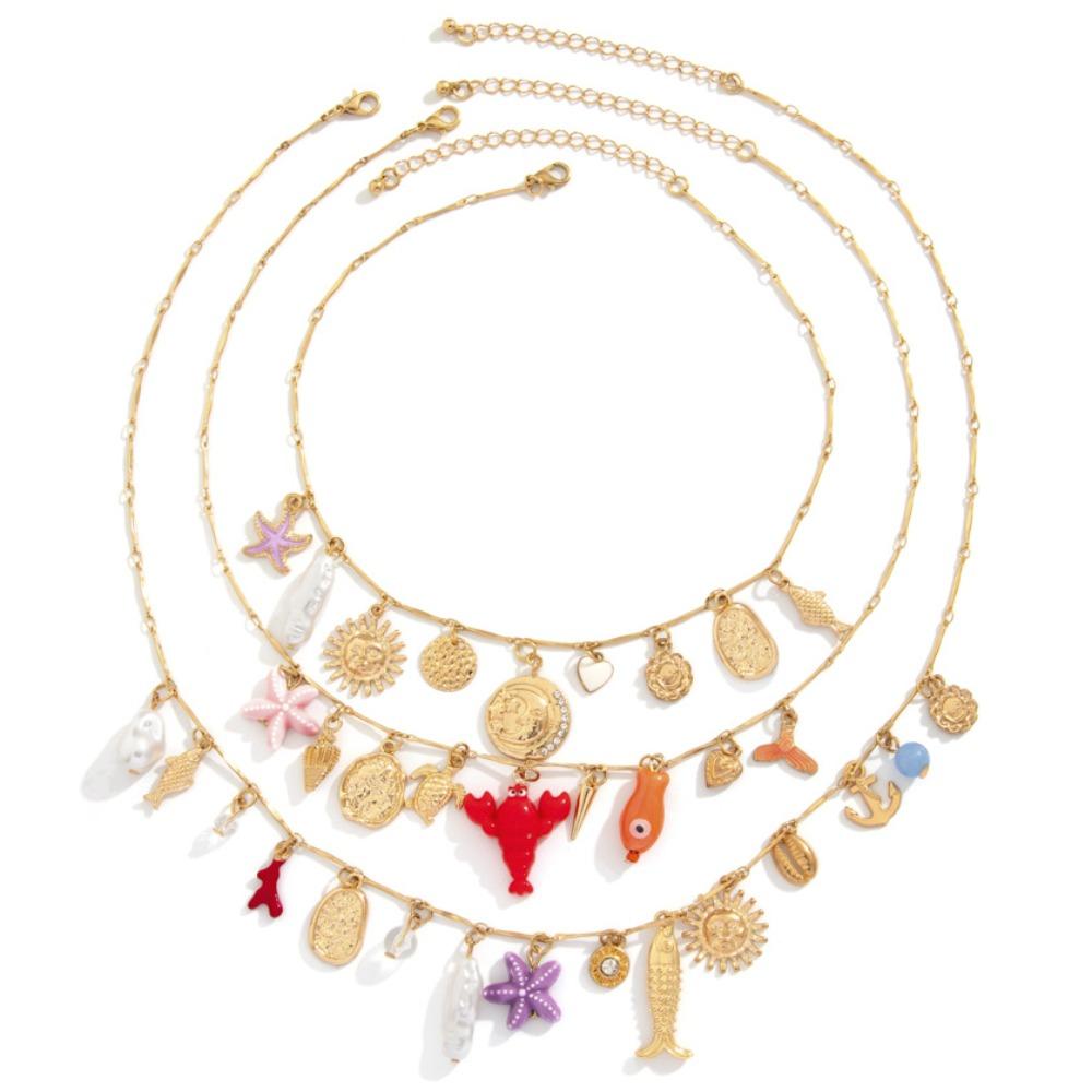 Exquisite Multilayer Necklace Elegant Cowboy Cowgirl Choker Fashion Colored Necklace  Beach