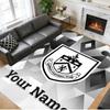 Crystal Velvet Rug Custom Name Text, Soft Non Slip Floor Mat Home DecorBurnley Football