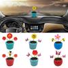 Solar Power Flower Floral Car Dashboard Interior Ornament Home Decoration Gift