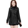Autumn Winter Women Jacket Thickened Fleece Faux Leather Patchwork Dual-sided Reversible Mid Length Plus Size Pockets