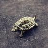 Retro Brass Tortoise Ornament Statue Metal Animal Sculpture Home Office Decoration Ornament Tea Pet Crafts