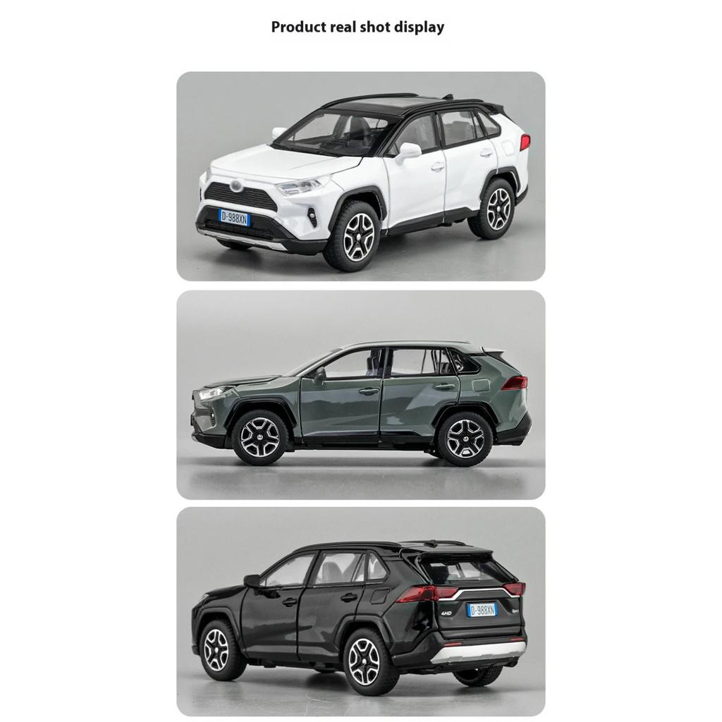Масштабная модель автомобиля Toyota RAV4 из сплава 1:32, изысканное настольное украшение, лучшая коллекция для энтузиастов моделей автомобилей, подарки на Хэллоуин
