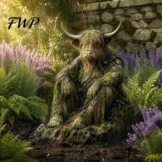 Storybook Style Patio Ornament Woodland Spirit Garden Stake, Forest Animal Yard Decor, 3D Rustic Stake Statue for Fairy Planter & Outdoor Display