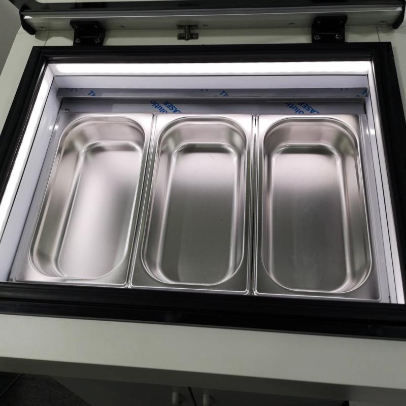220V Desktop 3-tray Ice Cream Display Cabinet Small Capacity Freezing Small Glass