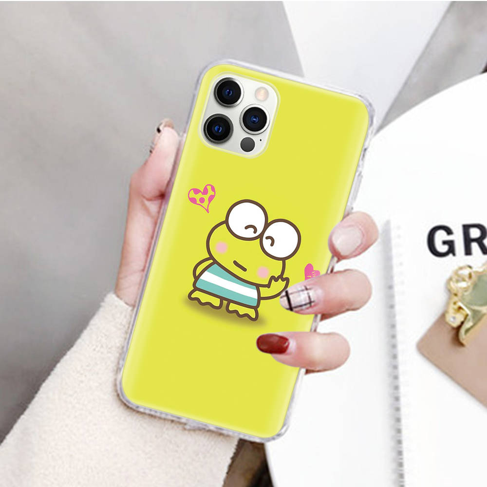 JZ2 Kerokero Keroppi Прозрачный чехол для Samsung A04 A14 A23 M33 M53 Realme 10 9 C35 C55 VIVO Y02 X80 Infinix Hot 30 Note 11 Tecno Spark 8P Pro