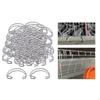 100 Pieces Steel Wire Cage Door Hooks Fixed Practical Clamping Creative for Breeding Equipment