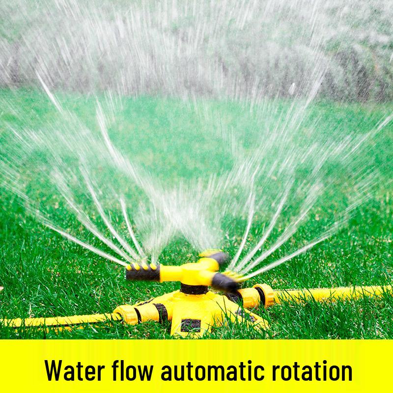 360-Degree Automatic Rotating Three-Arm Garden Sprinkler for Nursery and Vegetable Irrigation
