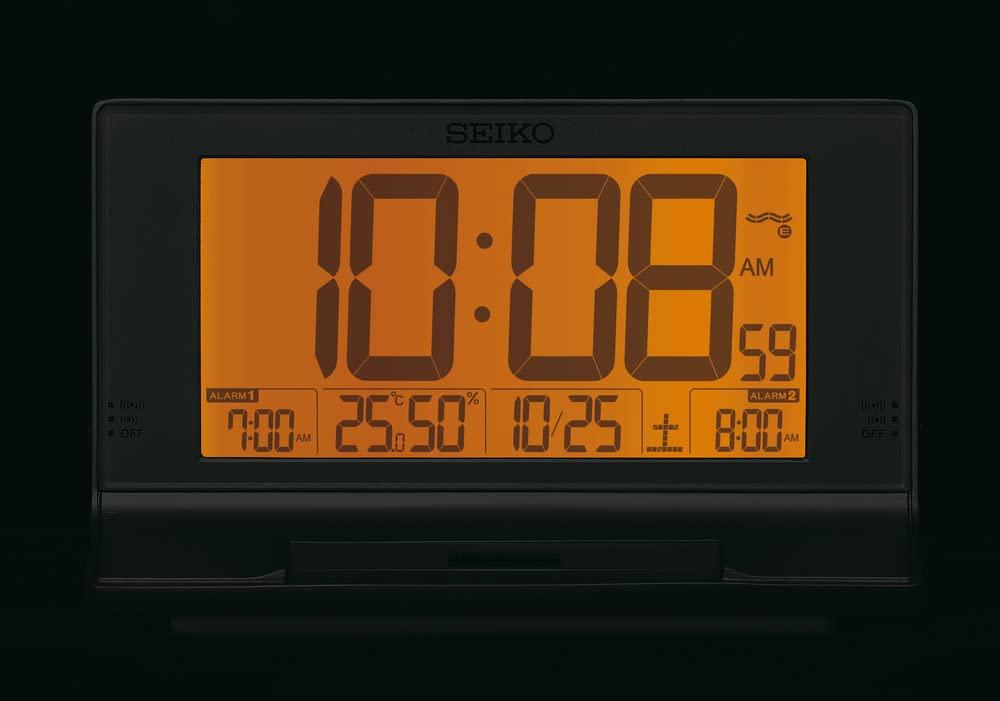 Seiko Clock Alarm Table Radio Silver 102 x 175 x 81 SQ322S Clock, Clock, Digital, Controlled, Metallic, mm,
