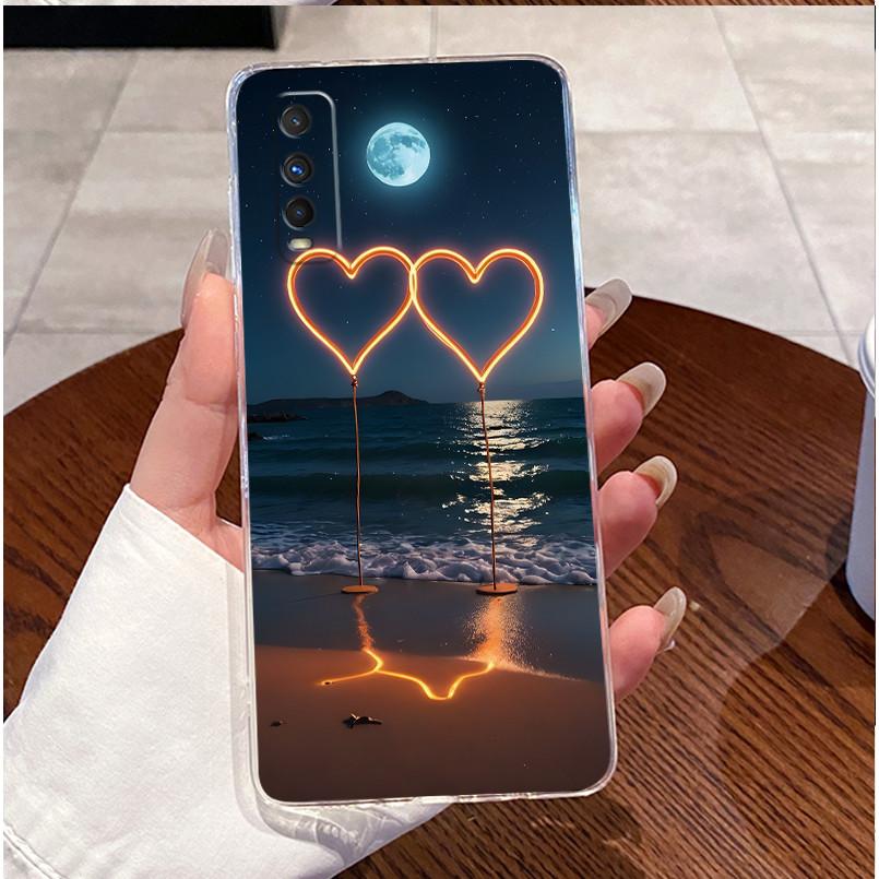 Fashion Black Gold Marble Pattern Phone Case For Vivo Y70s/iQOO U1 Transparent TPU Soft Cover Shockproof Couple Protective Shell