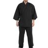 Edoten Men's Samue (Work Clothes) - Kurume Tsumugi Weave, Made In Japan, Premium Materials, Black, Size LL