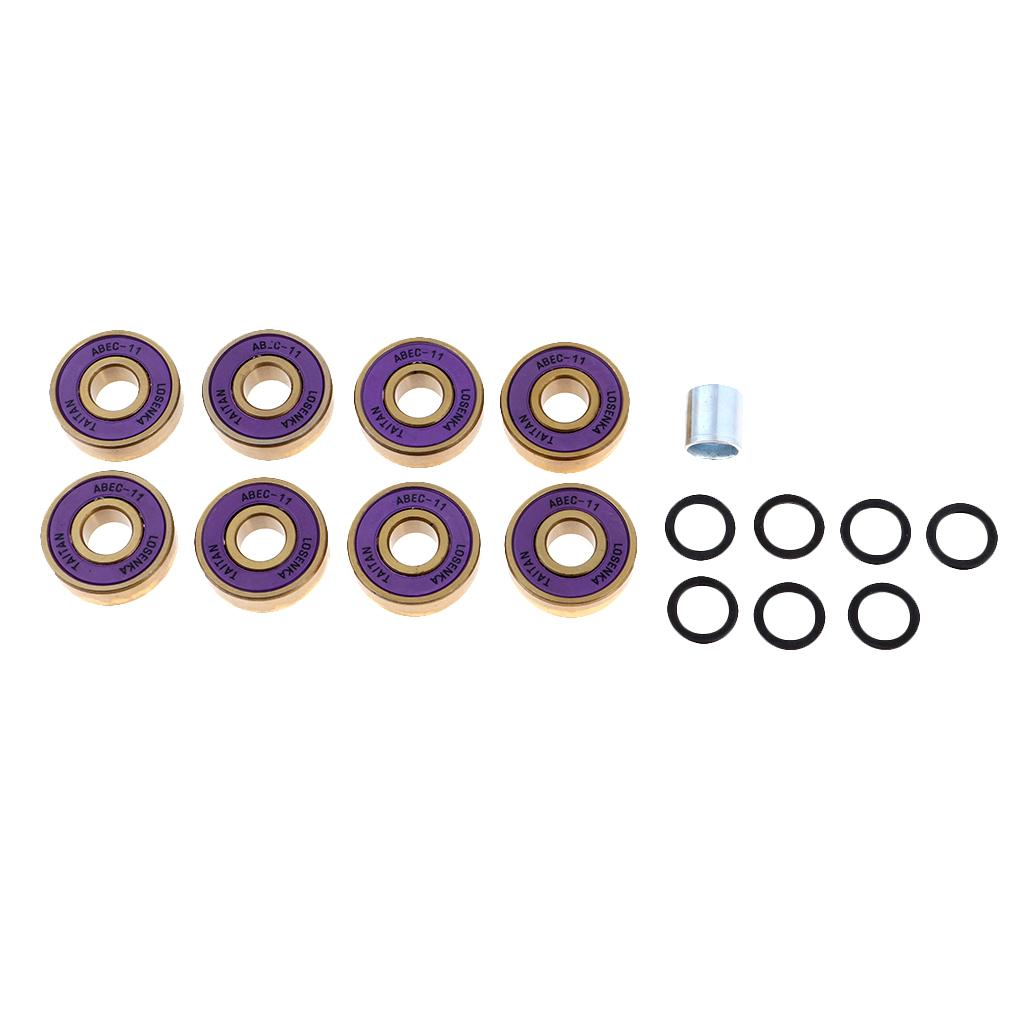 Longboard Bearings High Strength Titanium Low Friction Removable Rubber Pro Skateboard Parts for Scooter