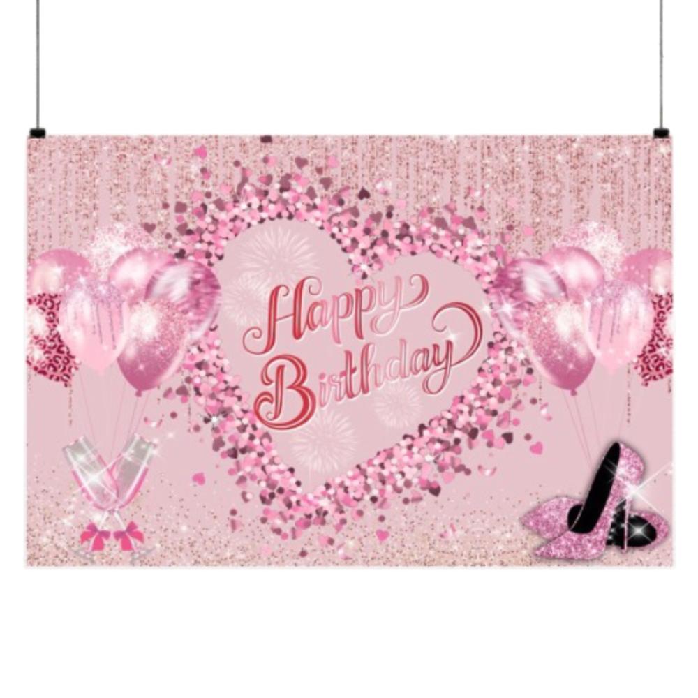 Любовь Сердце С Днем Рождения Фотография Фон Вечеринка Подвесной Баннер Домашний Праздник Декор