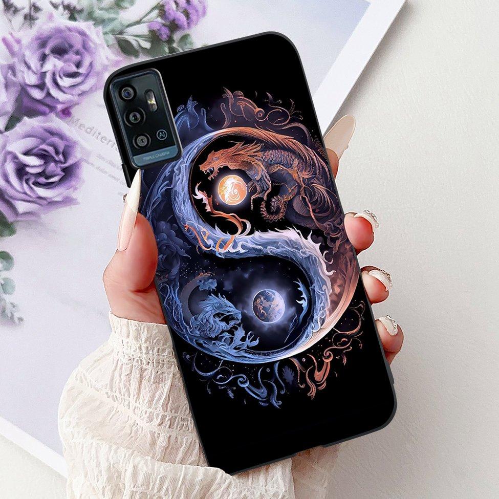 Чехол для ZTE Blade A51 Чехол для ZTE Blade A71 A7030 Роскошный Бабочка Любовь Милый Кот Крутой Красивый Лев Расписной Черный Силикон