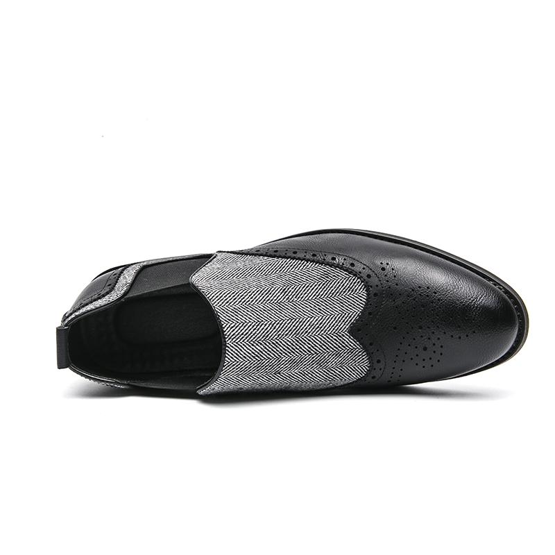 Мужские мокасины, броги, коричневые туфли с контрастной строчкой, деловые, свадебные, на выпускной, для смокинга, вечерние, туфли «Челси», большой размер