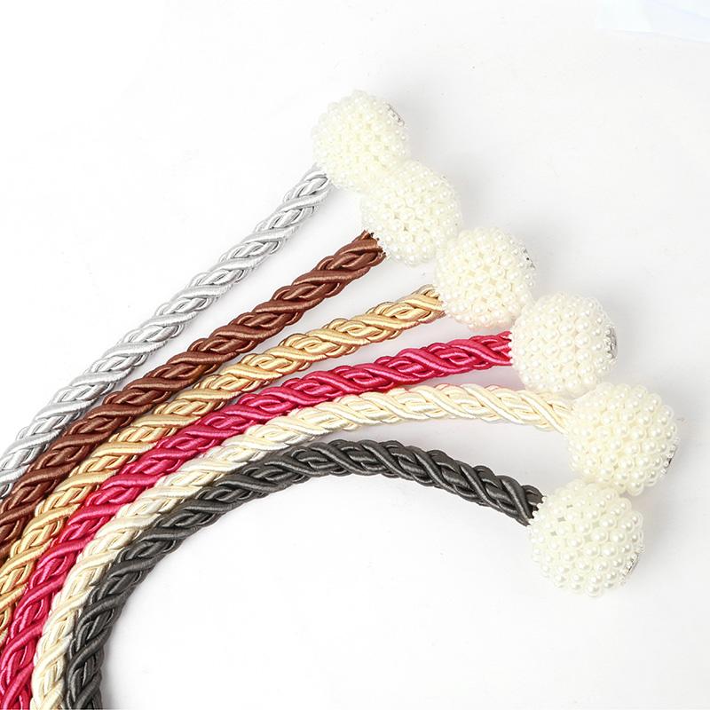 1 шт., магнитный подхват для штор, ремень с жемчугом, подвесной шар, подхваты на спине, пряжка, держатель для веревки, зажим, аксессуары для штор