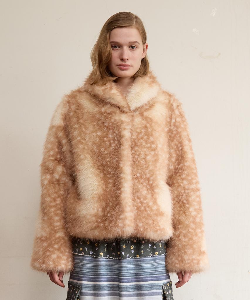 Funfromfun Bambi Fur Jacket, Brown
