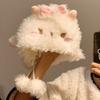Fluff Sheep Ear Bucket Hat Soft Dome Hat Y2K Plush Pullover Hat  Outdoor