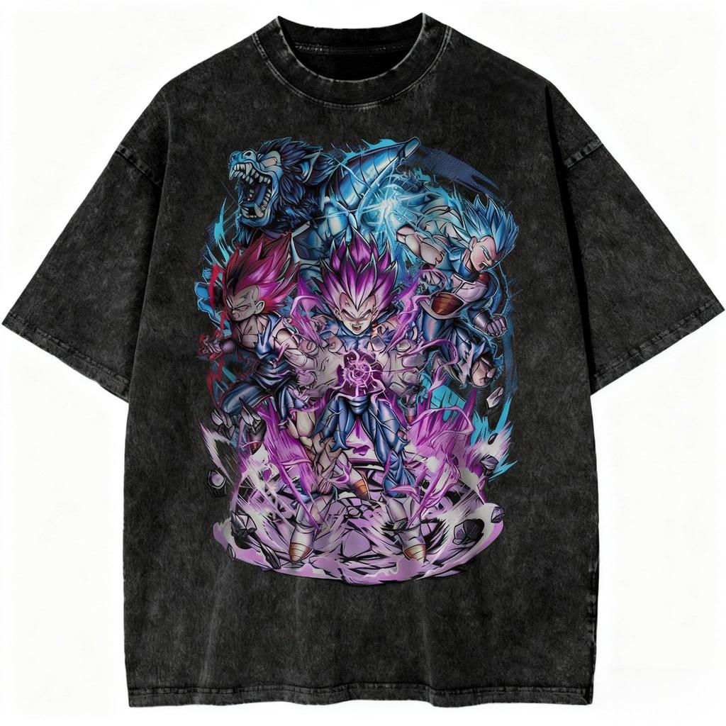 Dragon Ball Super Saiyan  Gohan Printed Tshirt Mens and Womens Washed Tshirt High Quality Vintage Cotton Tshirt Tops