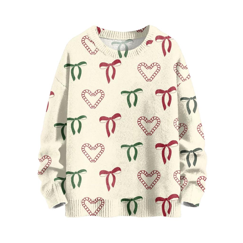 Счастливые толстовки для женщин вязаный свитер симпатичная рубашка осенний круглый вырез пуловер топы