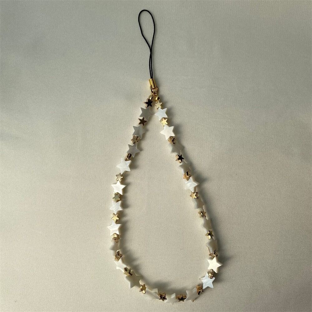 Love Heart Shell Beaded Key Chain Mobile Phone Lanyard Phone Strap Mobile Phone Chain Phone Charm