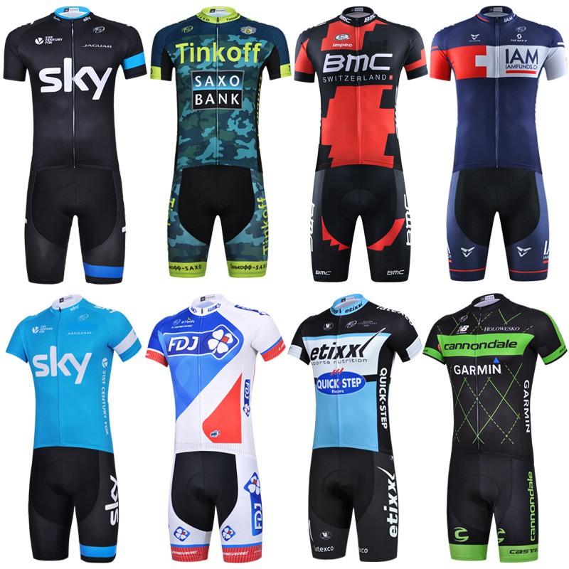 Mens Cycling Jersey Set Short Sleeve Breathable Mesh Bike Shirt Pants Sportwear