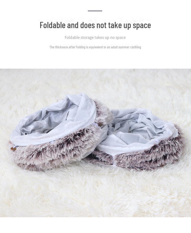 Plush Warm Cat Tunnel Nest with Removable Pad - Indoor Pet Bed