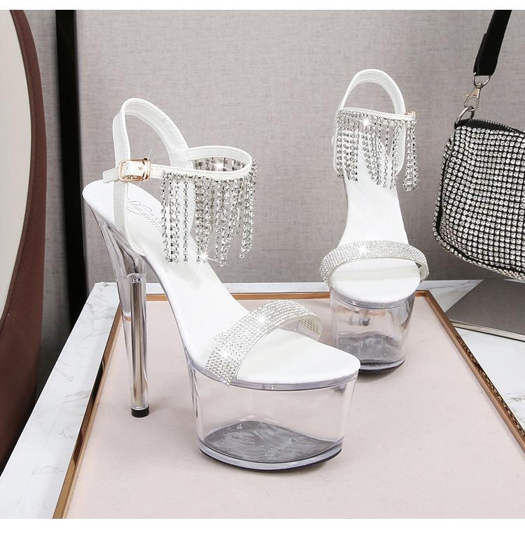 Летняя подиумная модельная обувь, пикантные черные непромокаемые сандалии, свадебные туфли, серия 1986 года, каблук 20 см, платформа 10 см LFD