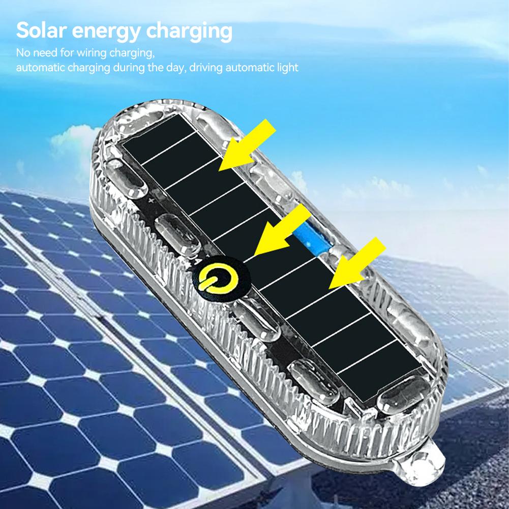 Светодиодный предупреждающий фонарь на солнечной энергии для мотоцикла, заднего фонаря для ночной езды, противотуманный фонарь для мотоцикла, электромобиля, велосипеда #469274