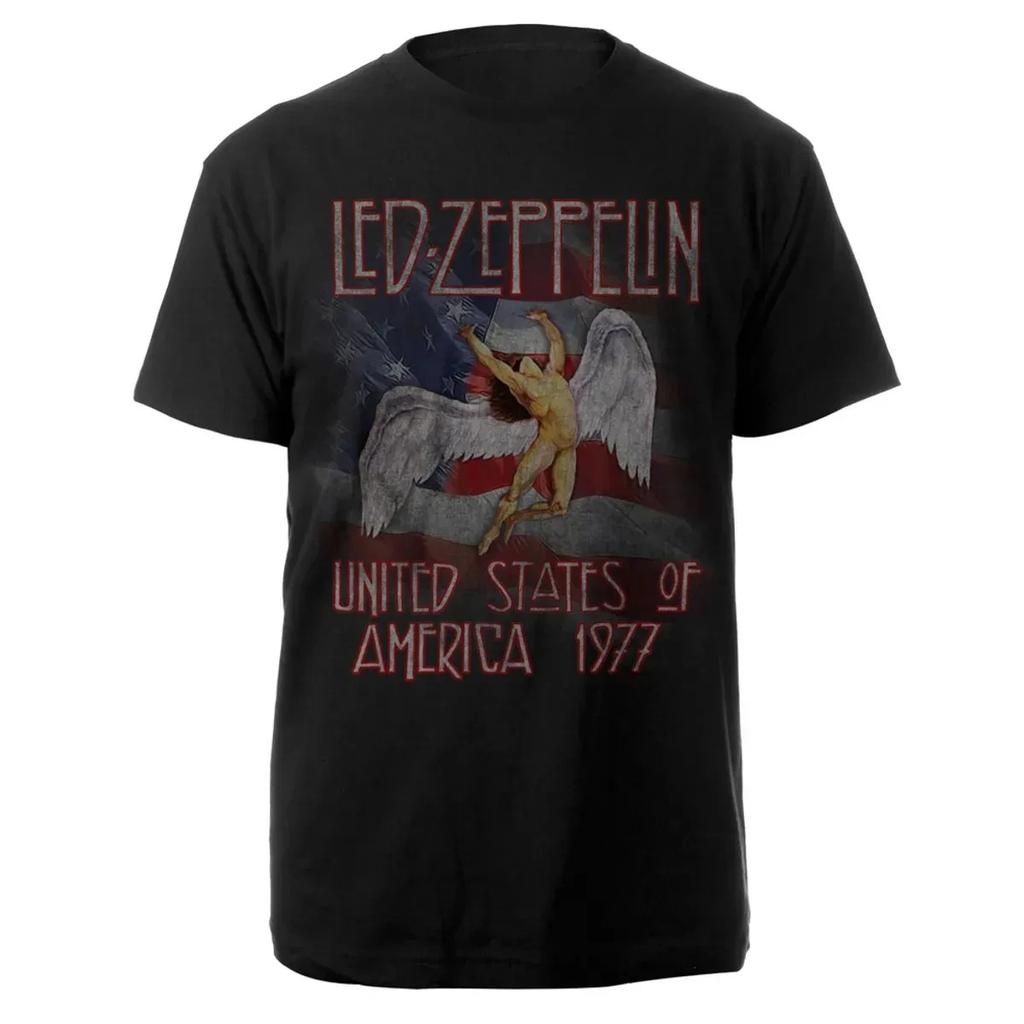 rock band Led Zeppelin Unisexs 100Cotton album graphics Tshirt 2026 New Summer spring Women oversized hiphop Y2k fashion Tshirt