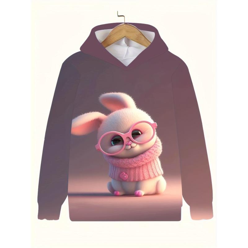 Детская одежда Толстовки с капюшоном для девочек с длинным рукавом 3D милые животные принт детская одежда весна-осень повседневная кавайная одежда для девочек на открытом воздухе топы
