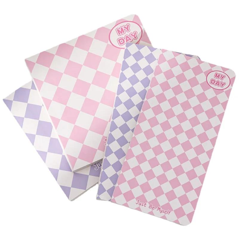 100sheets/pc Check Prints Square Rectangle Sticky Note Notebook Portable Memo Pad Notepad School Supplies