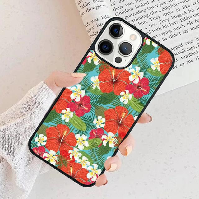 Тропический узор Алоха с Гибискусом Чехол для Телефона для iPhone 17 Air 16 15 11 13 14 Pro Max 12 Plus Max Fundas