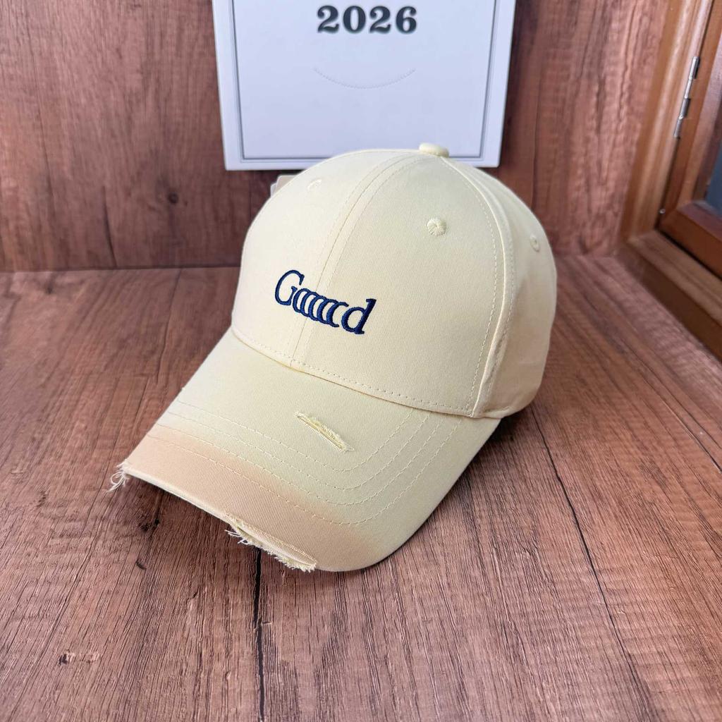 American Vintage Edge Ripped Cap ins Letter Embroidery Spring Summer High Cranium Top Baseball Cap