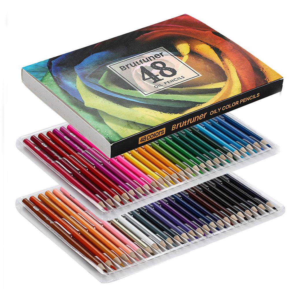 48/72/120/160/180 Colors Oil Pencil Artist Professional Color Pencils Set Sketching Painting For Kids Students Drawing School Art Supplies